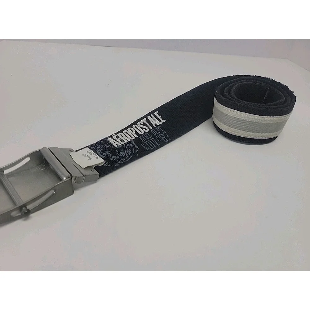 Unisex Aeropostale A87 Multicolor & Blue Reversible‎ Belt Slide Buckle S/M